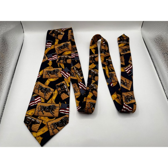 Wall Street Creations Ltd Other - Wall Street Creations Ltd‎ Bull Flag Silk Tie Mens Necktie Business Investment